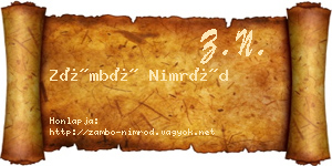 Zámbó Nimród névjegykártya